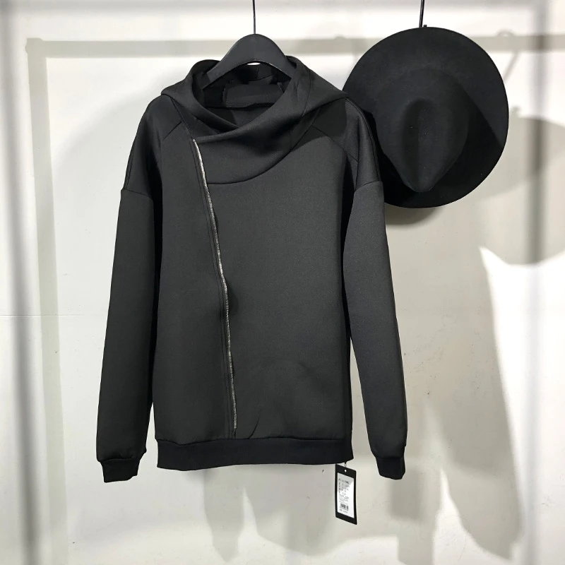 

20ss Owen Seak Men Cotton Hoodies Sweatshirts Gothic Men's Clothing Spring Autum High Street Hip Hop Solid Black Coat Jacket