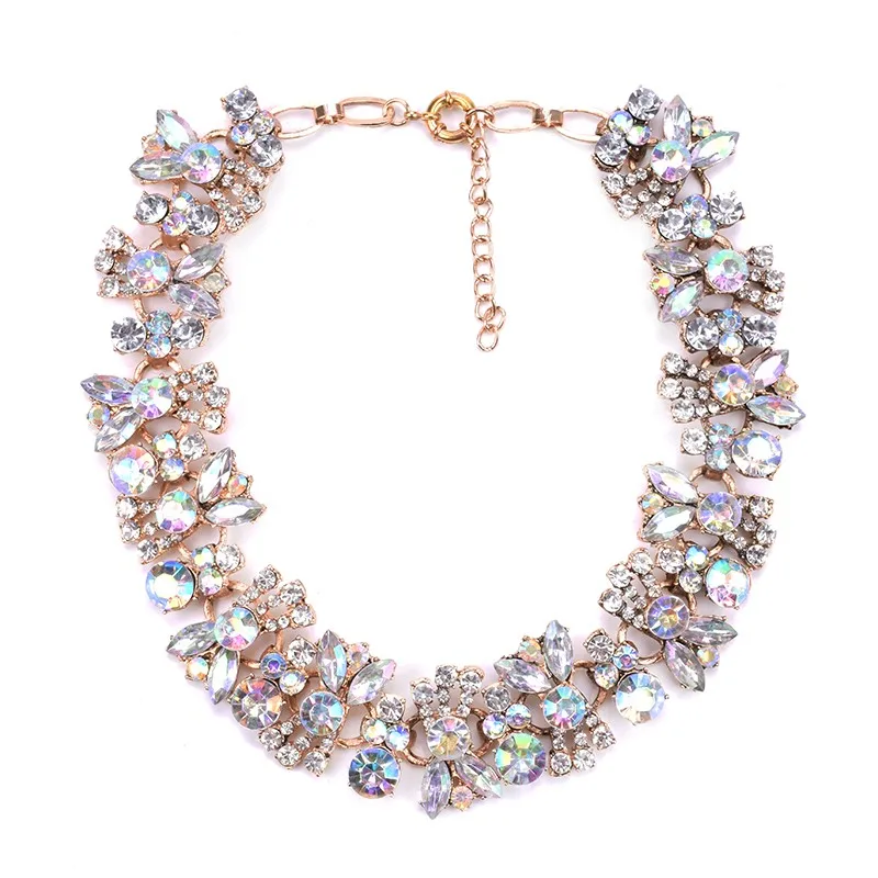 2024 New Trendy Crystal Statement Large Collar Chokers Necklaces For Women Bohemian Ethnic Necklace Female Wedding Jewelry