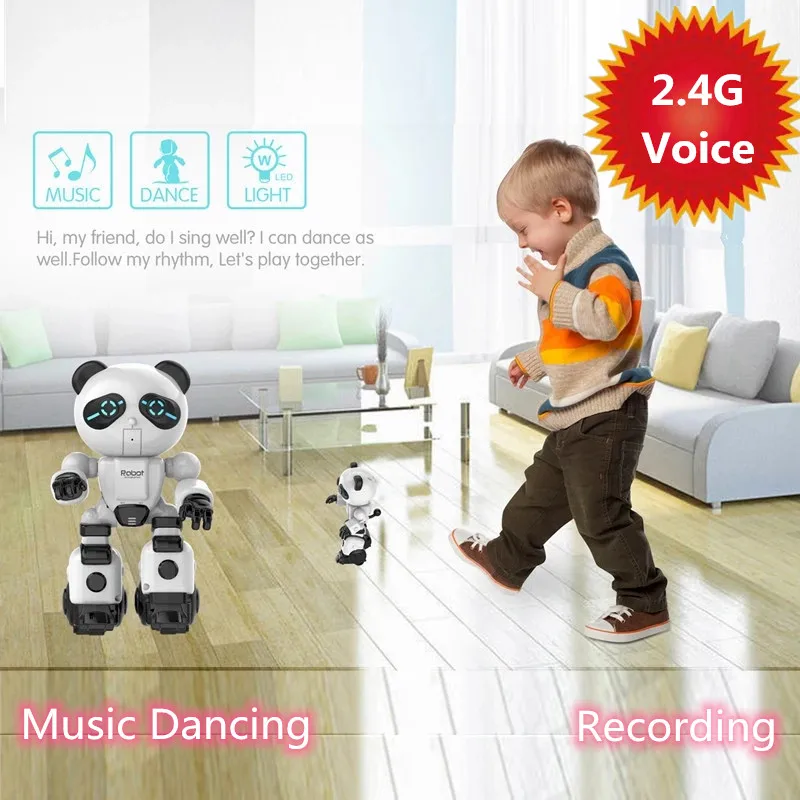 Intelligent Smart Voice Robot With Dancing Music Recording Function Can Play With Kid Fourth Phase Flash Light Effect Adult Gift