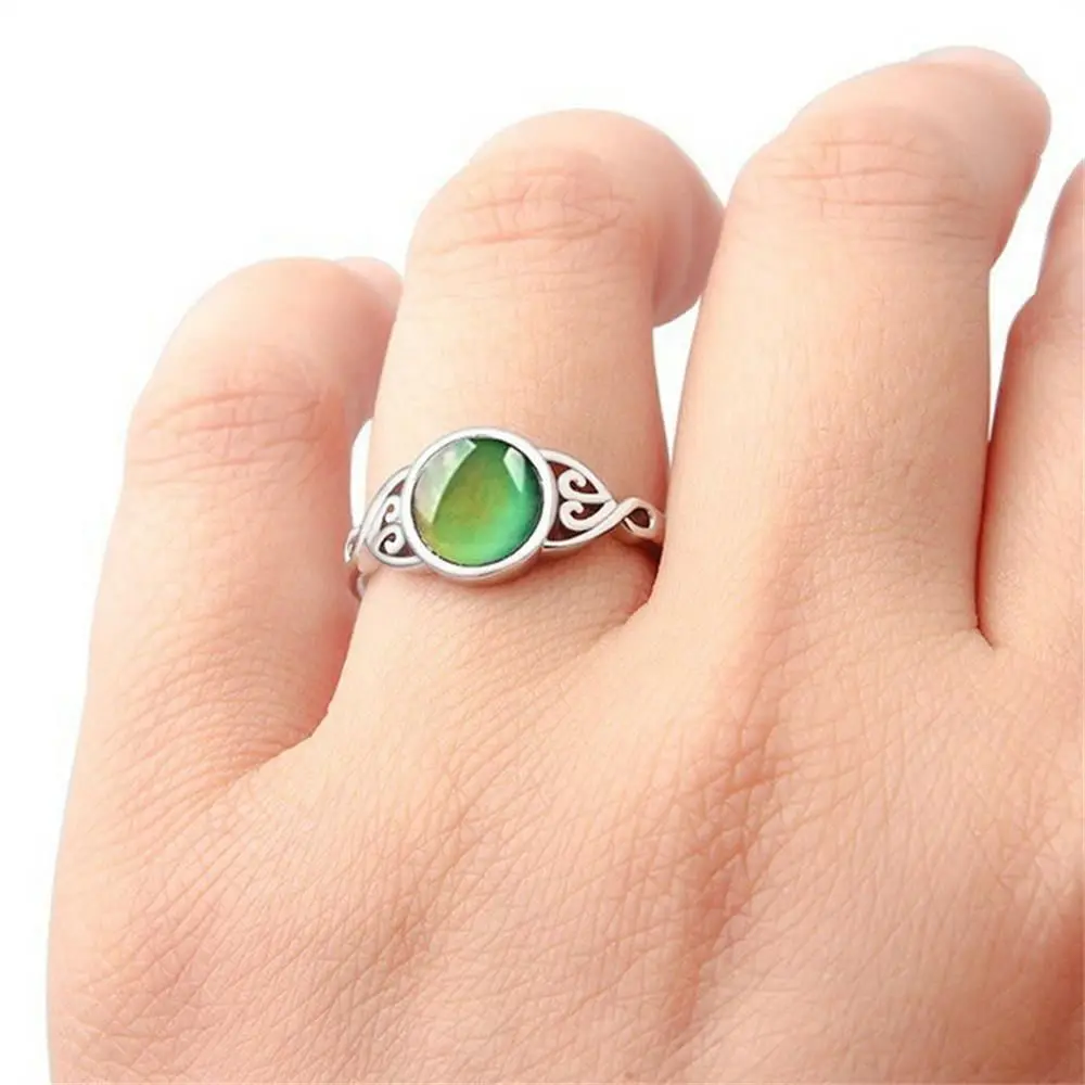 Size 5-10 Jewelry New Fashion Gift For Women Girl Temperature Control Color Change Rings Luminous Mood Ring