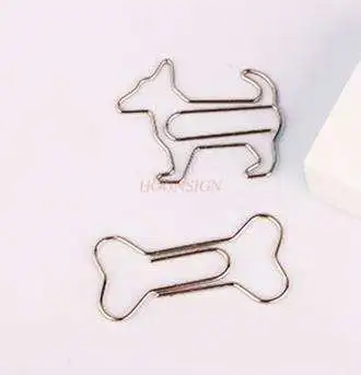 12pcs Silver Dog Bone Paper Clip Shaped Paper Clip Nickel Plated Paper Clip Cartoon Paper Clip Paper Clip