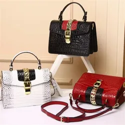 New style leather handbag alligator belly single shoulder bag fashion small square bag air bag messenger bag