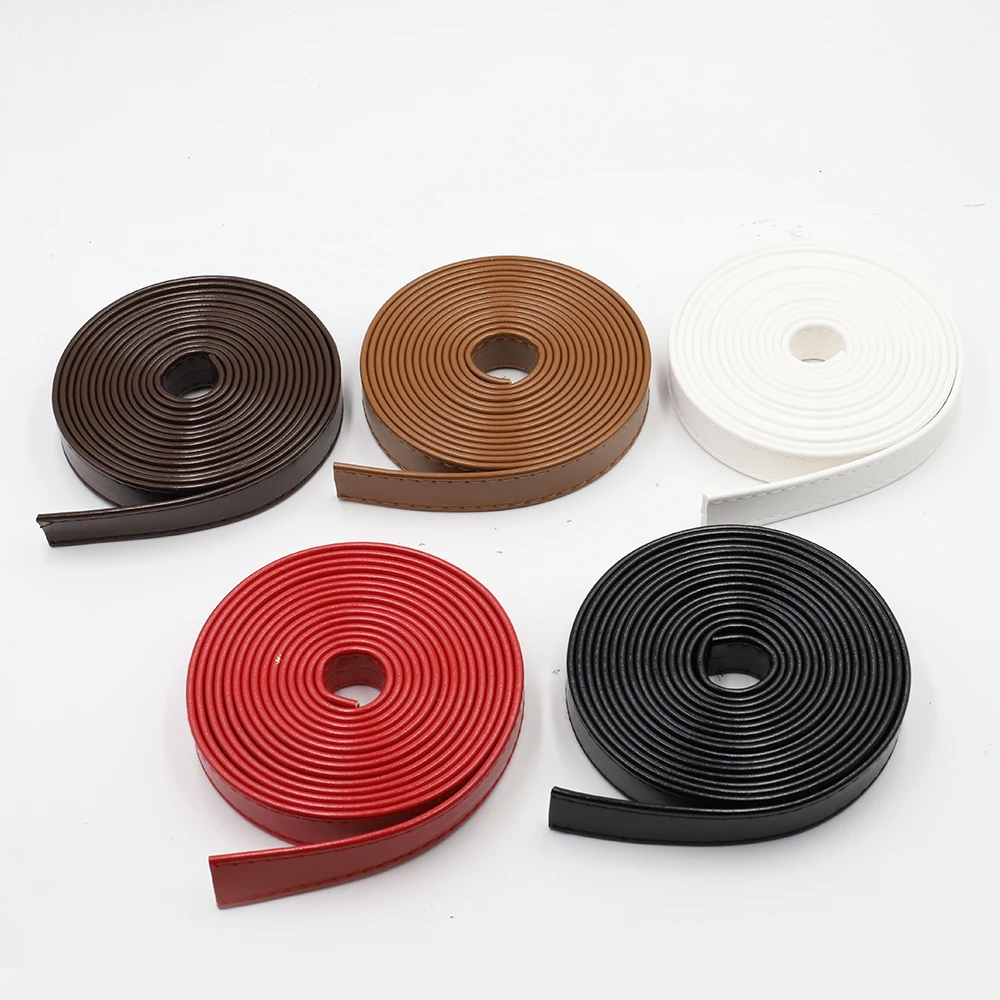 Imitation Leather Strips Double Sided Car Line PU Leather DIY Craft Belt Handle Strap Black Red White Coffee 2cmx3m