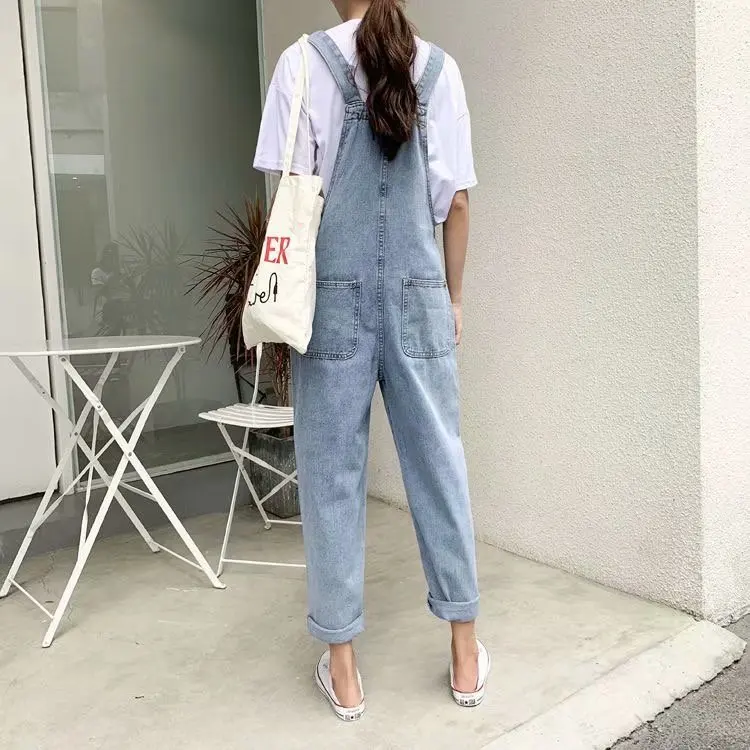 Feynzz Denim Jumpsuits Women Pant Woman Jeans High Waist Denim Pants Wide Leg Denim Clothing Blue Jeans Vintage Quality Fashion