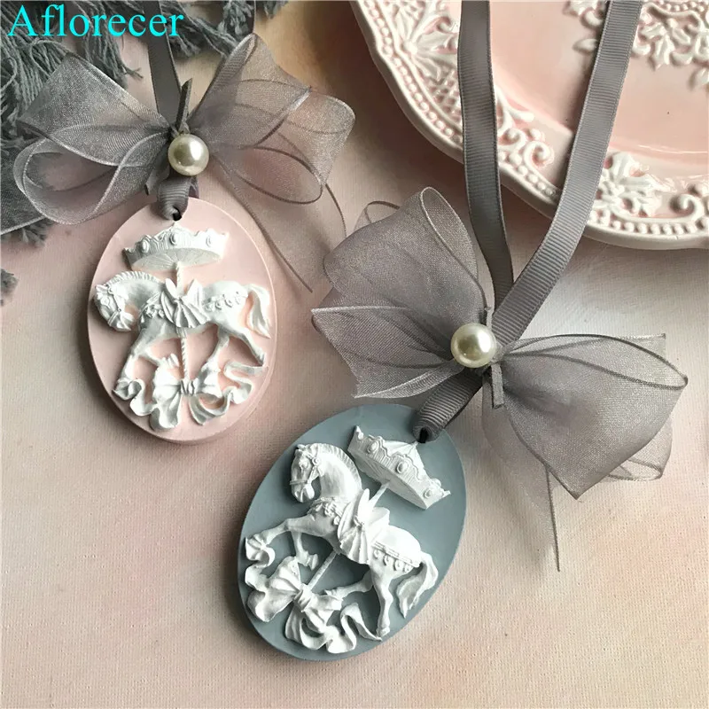 Trojan Horse DIY Aroma Gypsum Plaster Silicon Mould Wedding Decoration Aromatherapy Silicone Mold For Car Pendant home deco