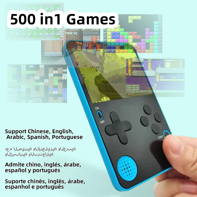 DATA FROG Portable Ultra Thin 6.5mm Handheld Game Players Built-in 500 FC Games Mini Retro Gaming Console Playable on the Plane