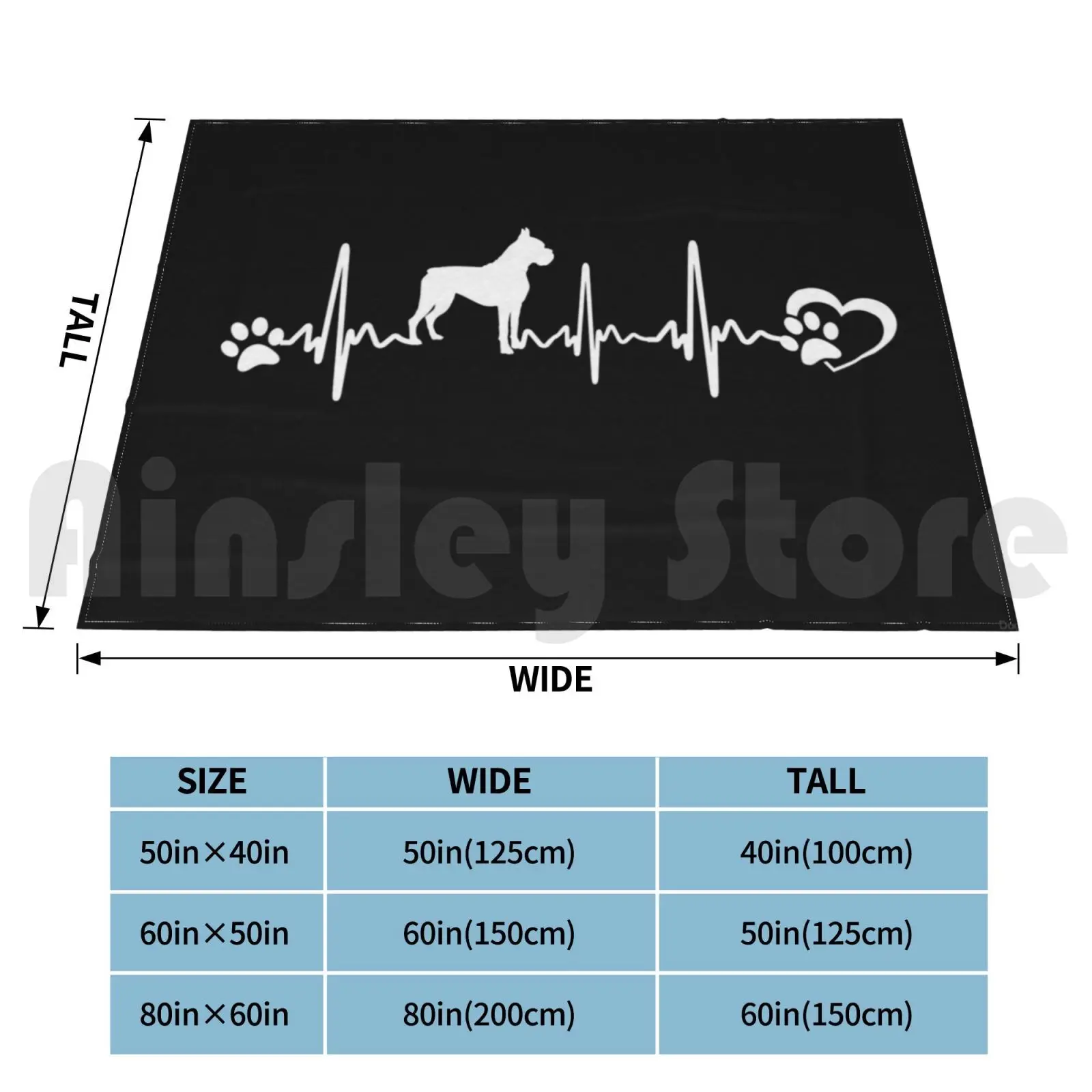 Boxer Heartbeat Blanket For Sofa Bed Travel Boxer Dog Boxer Dog For Women Boxer Dog Boxer Dog For Men Boxer Dog