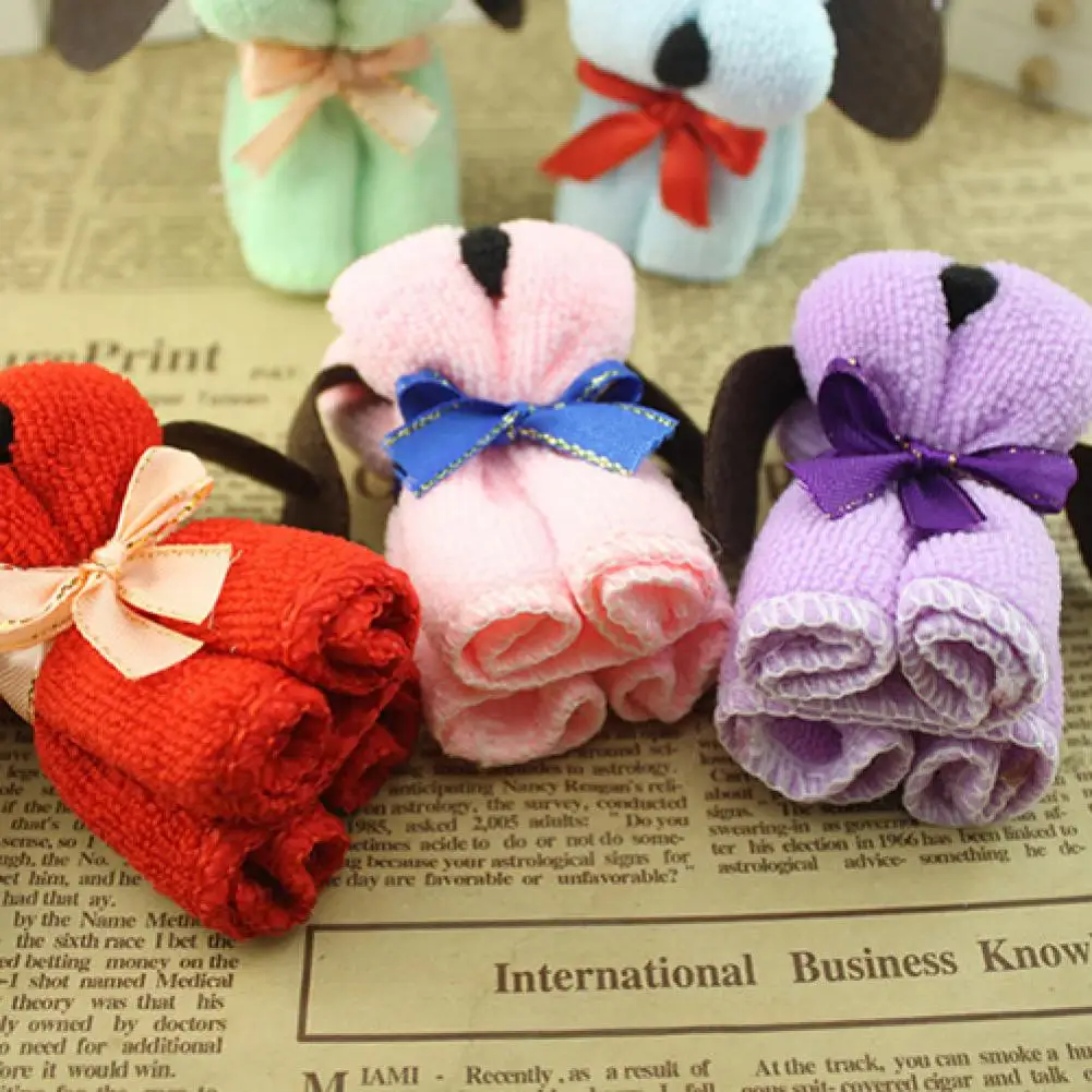 Cute Dog Cake Shape Towel Soft Breathable Cotton Washcloth Wedding Gifts Present полотенце махровое полотенце банное