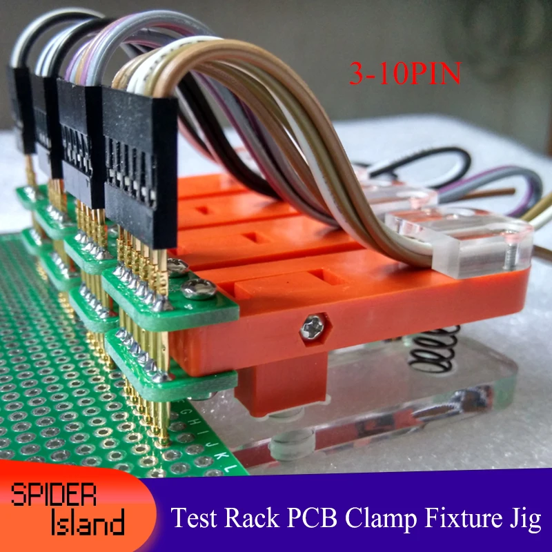 

Test Rack PCB Clamp Fixture Jig Probe Download Program Programming Burn 2.54mm JTAG Test fixture jigs for program + 30cm cable