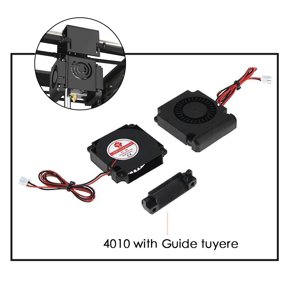 Ventola a turbina idraulica 5V 12V 24V 40mm * 10mm 4010 DC Turbo Ventola Cuscinetto Ventilatore Ventole di raffreddamento radiale per Creality CR-10 Ender 3 Kit