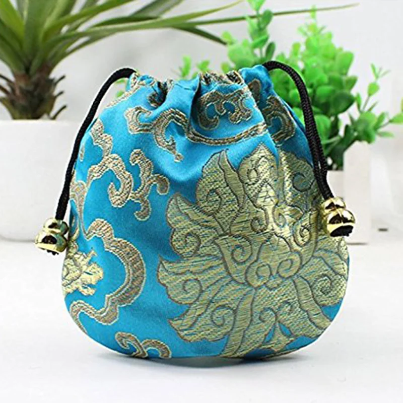 24Pcs Silk Brocade Jewelry Pouch Bag, Drawstring Coin Purse,Gift Bag Value Set