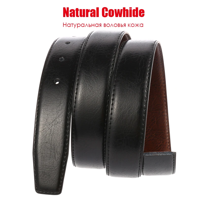 VATLTY 3.3cm Real Leather Belt Men High-quality Natural Cowhide Black Belt Without Buckle No Interlayer Business Belt Male