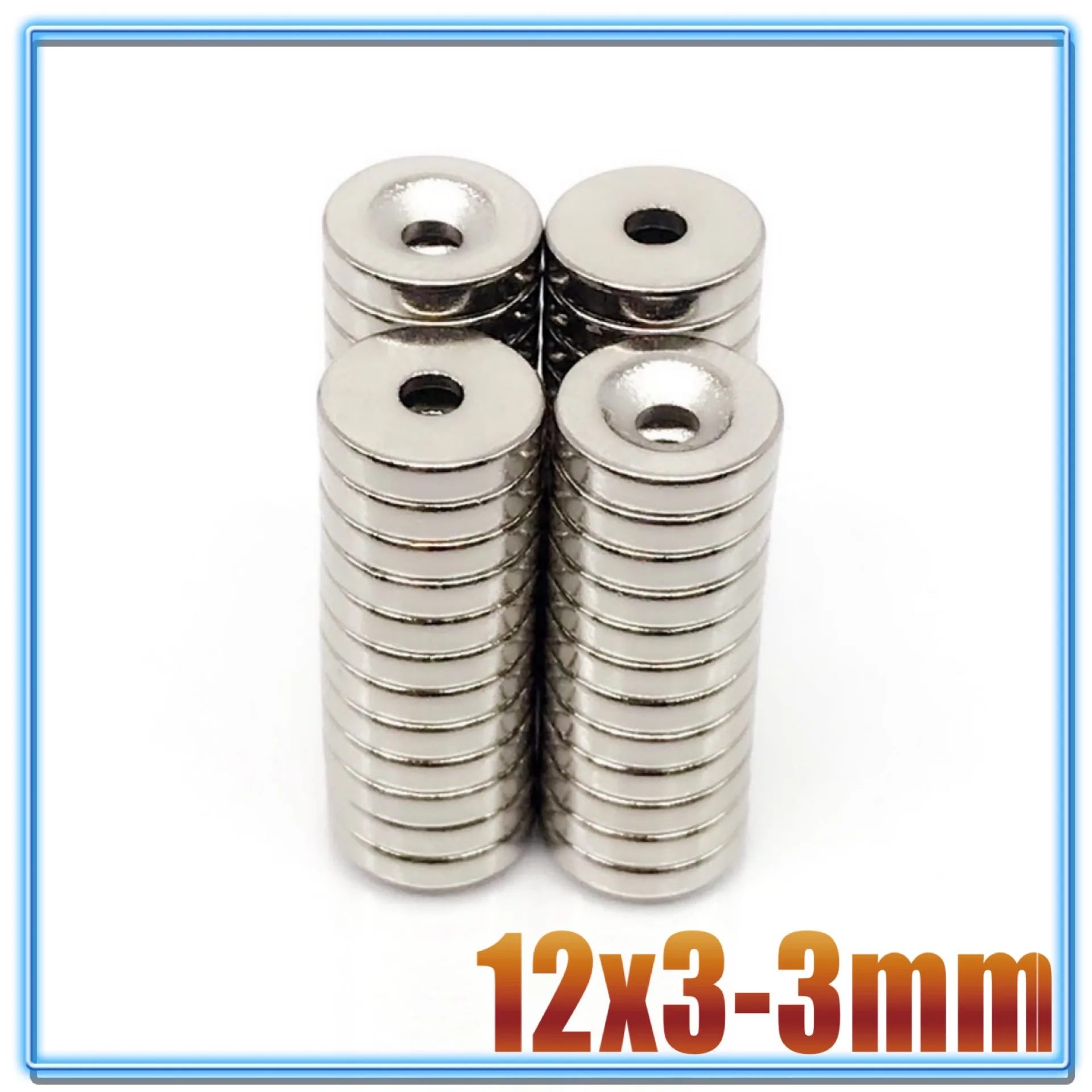 10-500Pcs 12x3-3 Neodymium Magnet 12x3 Hole 3 N35 NdFeB Round Super Powerful Strong Permanent Magnetic imanes Disc 12*3 Hole3