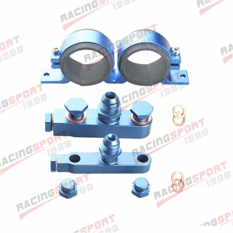 Anodized Blue Twin Fuel Pump Bracket Billet Aluminum Assembly Kit For B-osch 044