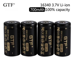 New GTF 16340 700mAh high capacity 3.7V Li-Ion Rechargeable Battery for LED Flashlight point head