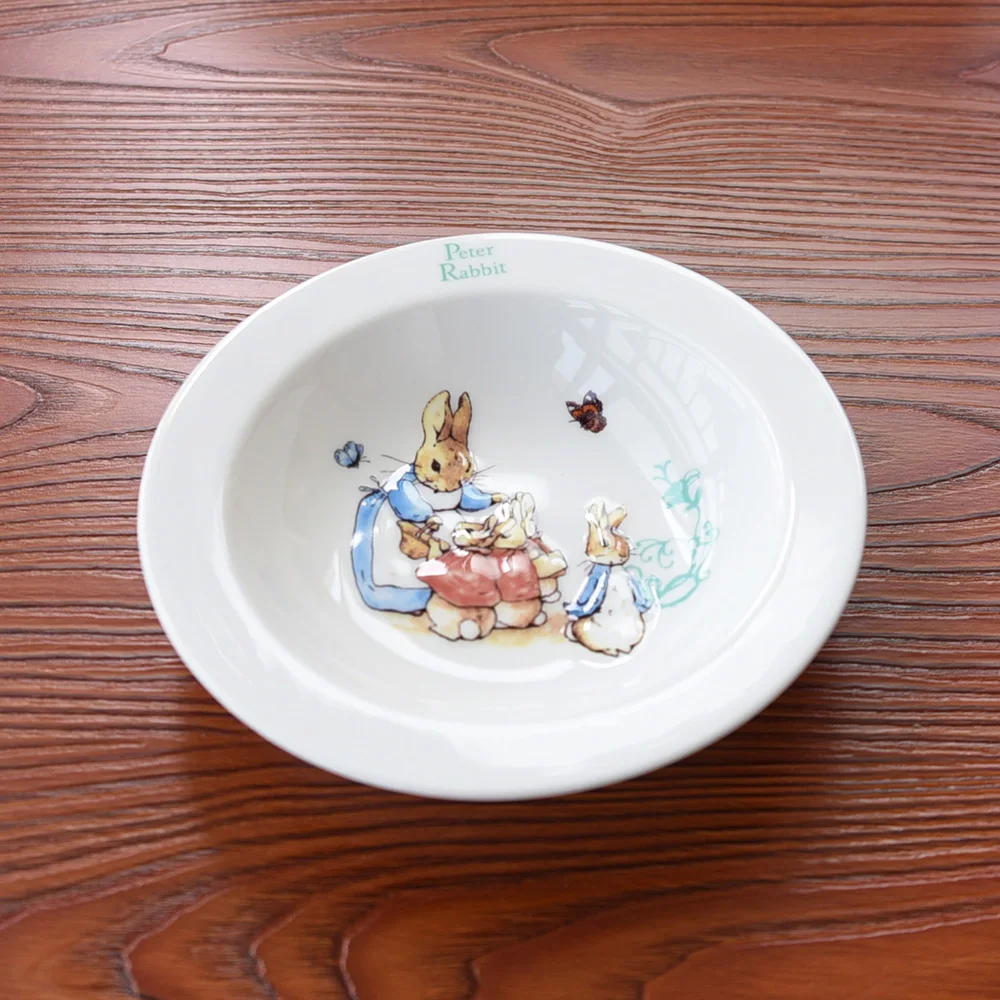 3pcs Ceramic plates sets for child\'s Easter gift kitchen dishes rabbit Fruit Dessert dinner plates Breakfast milk cups and mugs