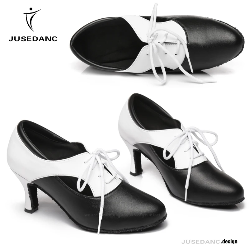 JuseDanc-Chaussures de danse pour filles, Salsa, Jazz, Tango, Femme, Fermer Parker