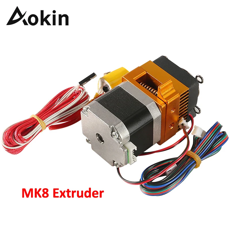 

Aokin MK8 Extruder Head J-head Hotend 0.4mm Nozzle Kit 1.75mm Filament Extrusion Gear for 3D Printers Parts