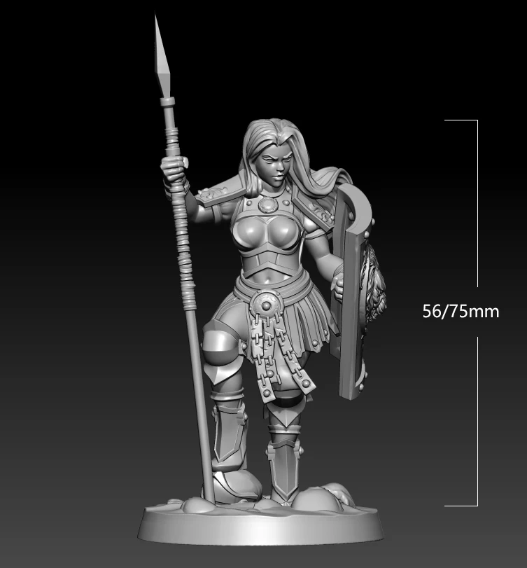 1/24 75mm 1/32 56mm Resin Model Female Warrior Sculpture Figure Unpainted No Color RW-478