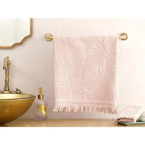 Palm Island Jacquard Face Towel 50x76 Cm Nude, Home Products, Towel, Pattern Towel