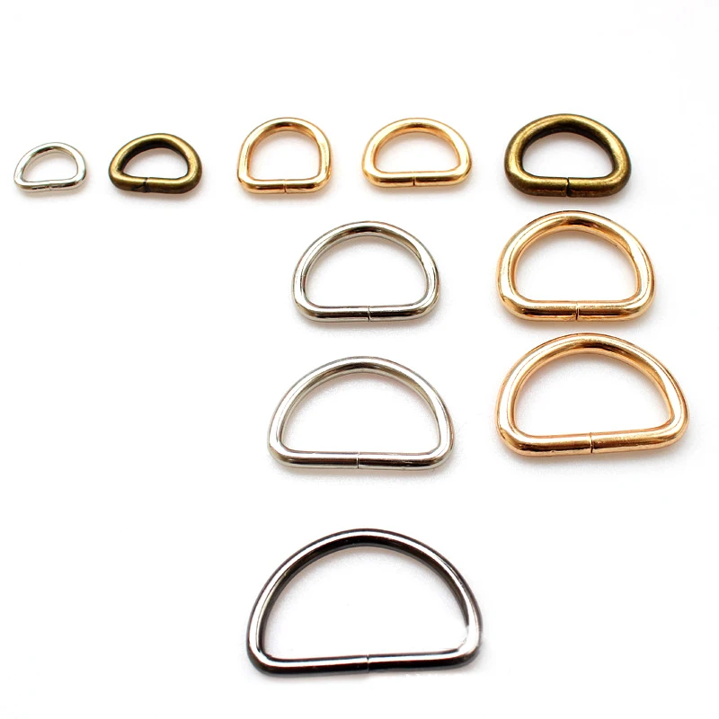 10Pcs/lot 13/16/20/25mm D Rings Strap Buckle Inner Width Metal Half Round Shaped for Bag Strap Belt Purse DIY Bag Accessories