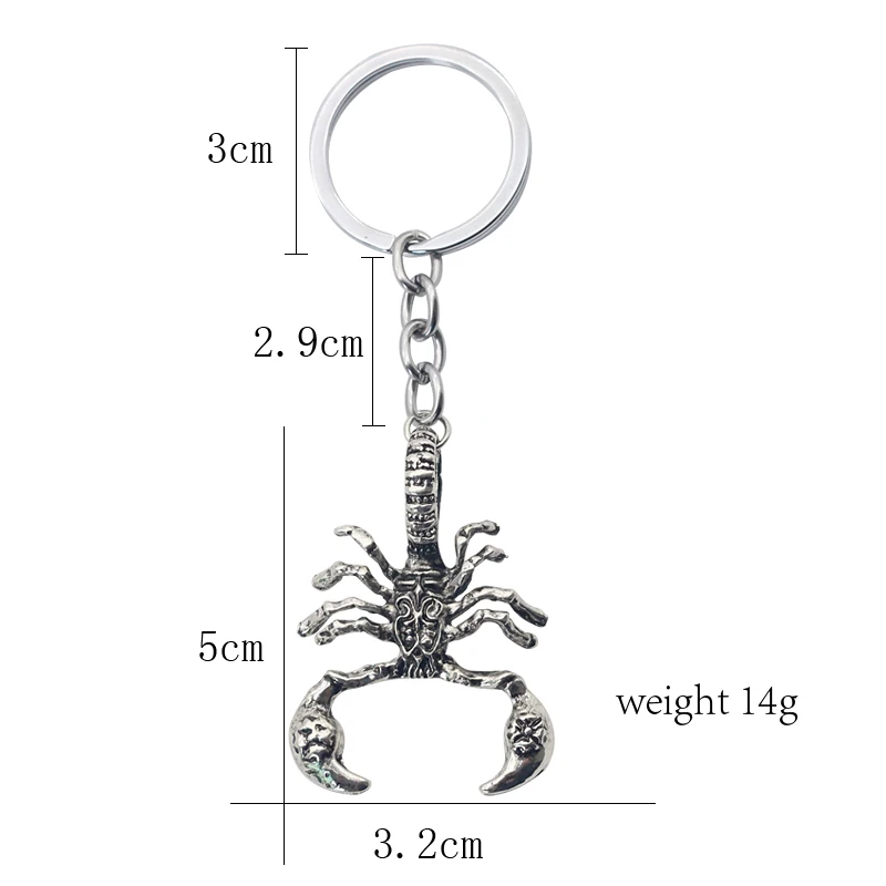 Retro Animal Scorpion Keychain Gothic Punk Metal Insect Men Key Chain Ring Holder Keychains Jewelry Drop Shipping Chaveiro