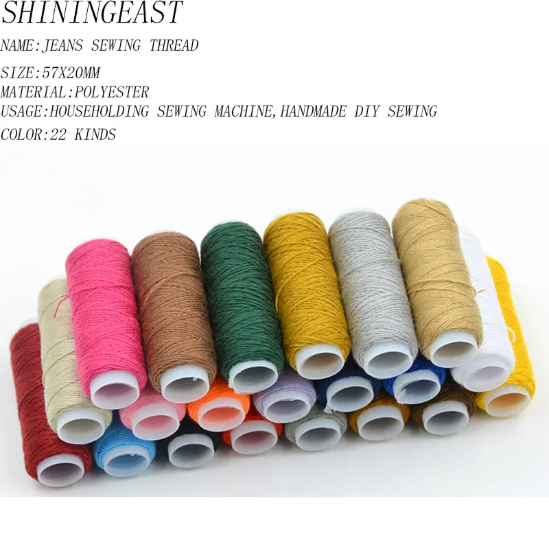 

10 rolls/lot 20X57cm 203 polyester jeans sewing thread for handmade householding sewing machine diy accessories craft 2061