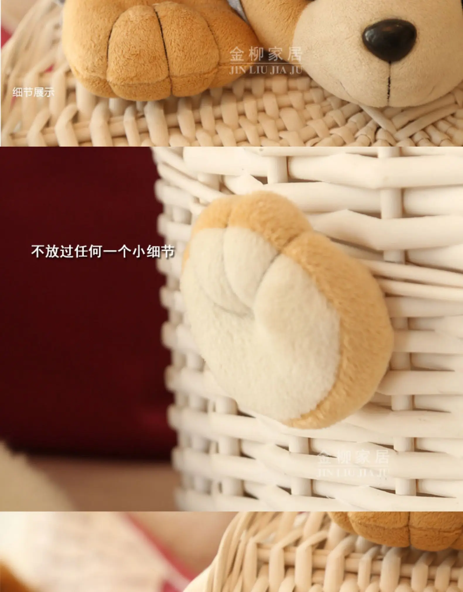 zq  Rattan Laundry Basket Toy Storage Box Household Dirty Laundry Basket Storage Basket Knitted Belt Lid