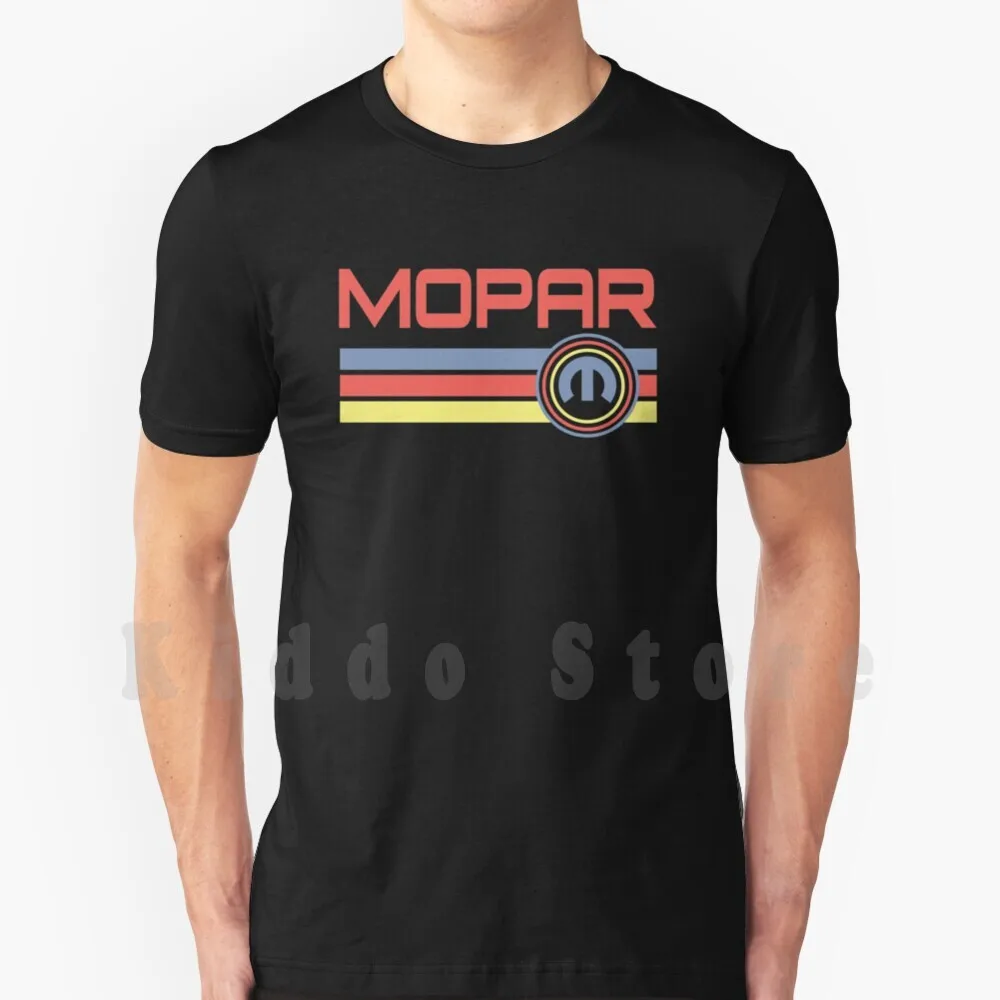 Mopar Vintage Stickers T Shirt DIY Big Size 100% Cotton Mopar Srt Hellcat Demon Car Old Retro Motorsport Challenger Charger V8