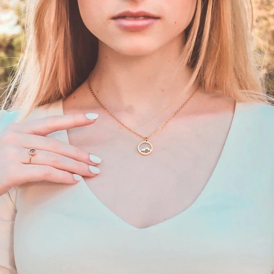 CHENGXUN Mustard Seed Necklace for Women Girls Hollow Move Mountains Shape Christian Dandelion Seeds Christian Lucky Jewelry