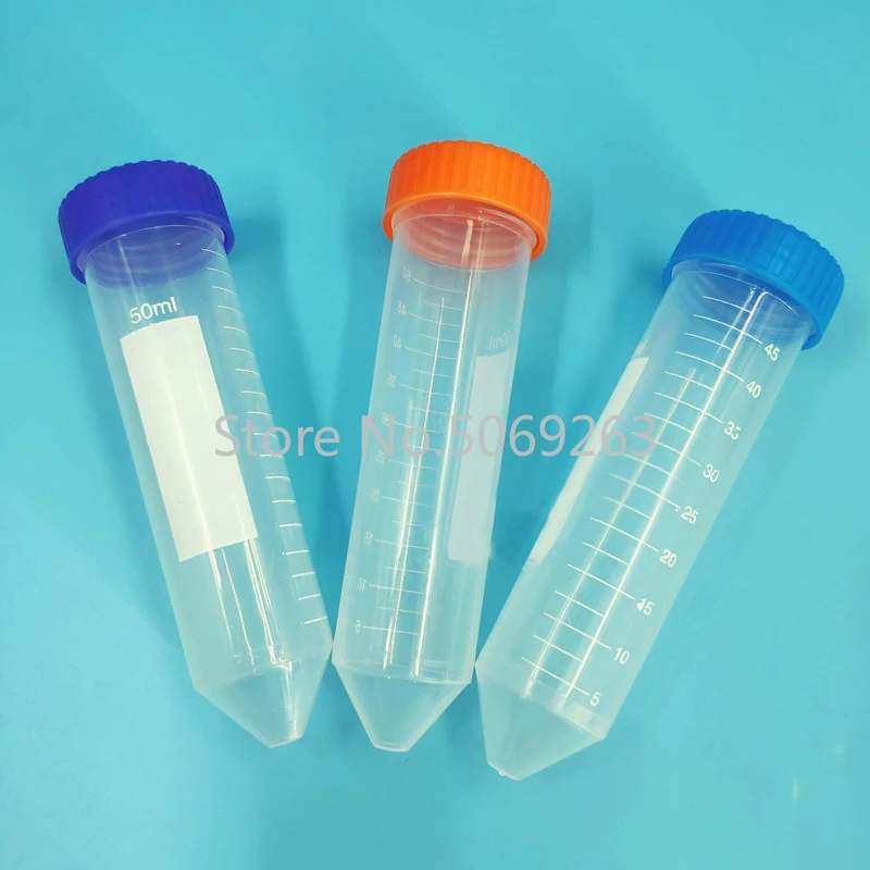 

100pcs/lot 50mL Sharp Bottom Plastic Centrifuge Tube with Screw Cap for Kinds of Laboratory Experiments