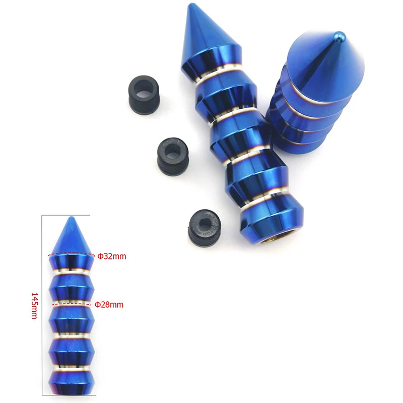 Aluminum Bullet Shape Blue Burning Gear Shift Knob For Honda Civic Spiked Spikes Manual Transmission Shift Lever Knob