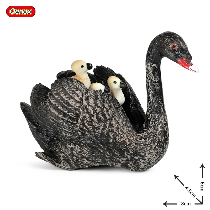 Oenux Simulation Cute Poultry Farm Animals Model Duck Goose Swan Hen Chicken Action Figures PVC Miniature Toy Xmas Gift For Kids