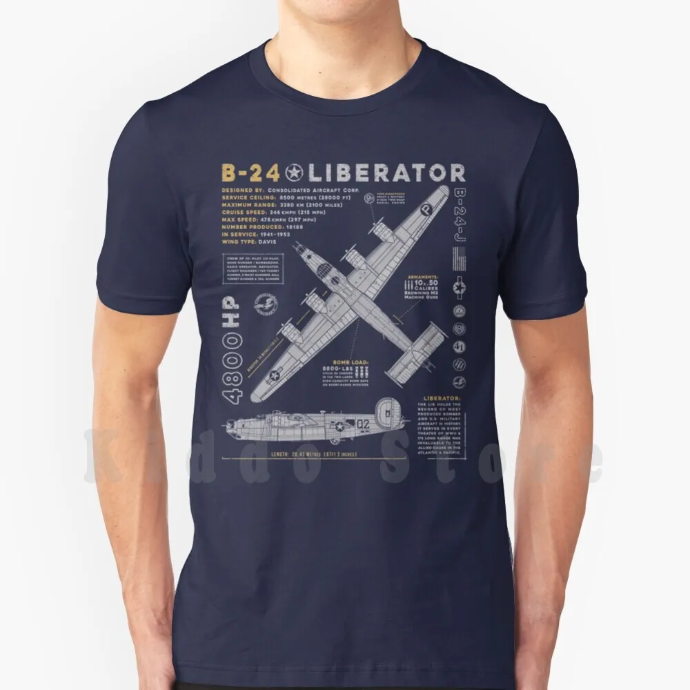 B-24 Liberator T Shirt Print For Men Cotton New Cool Tee B 24 B 24 Liberator B24 Liberator B 24j B24j Lib Bomber Bombers