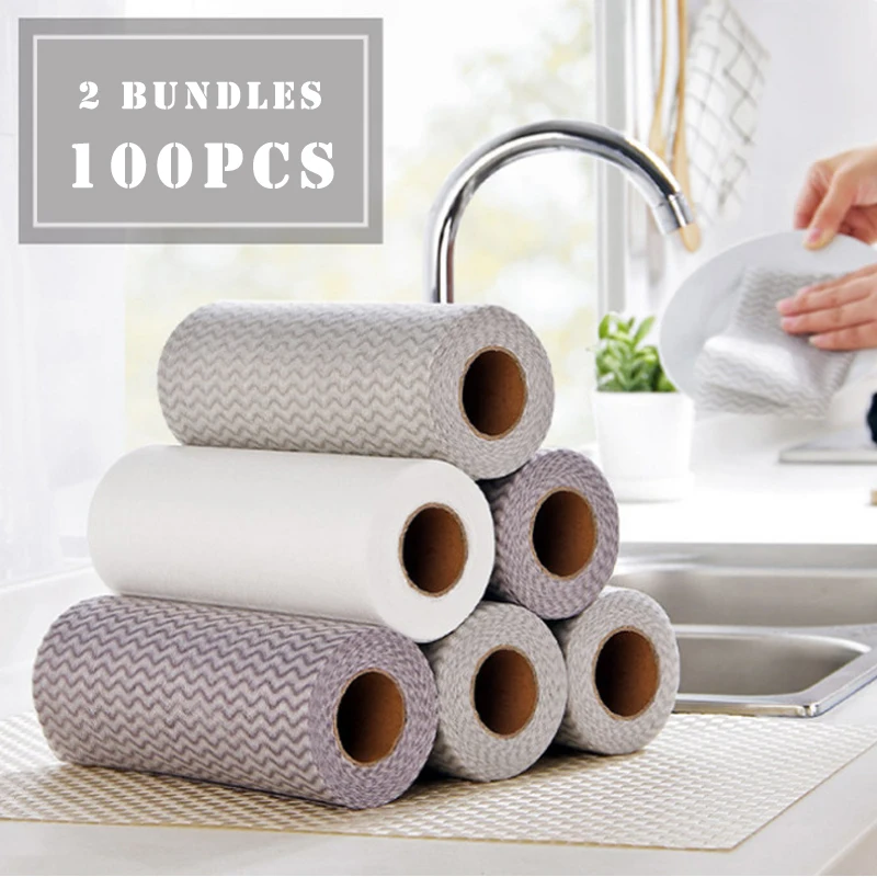 1/2 Roll  Eco-Friendly Disposable Cleaning wash cloth Non Woven Duster Cloth Dish Cloth Break Point No Oil Rag kitchen