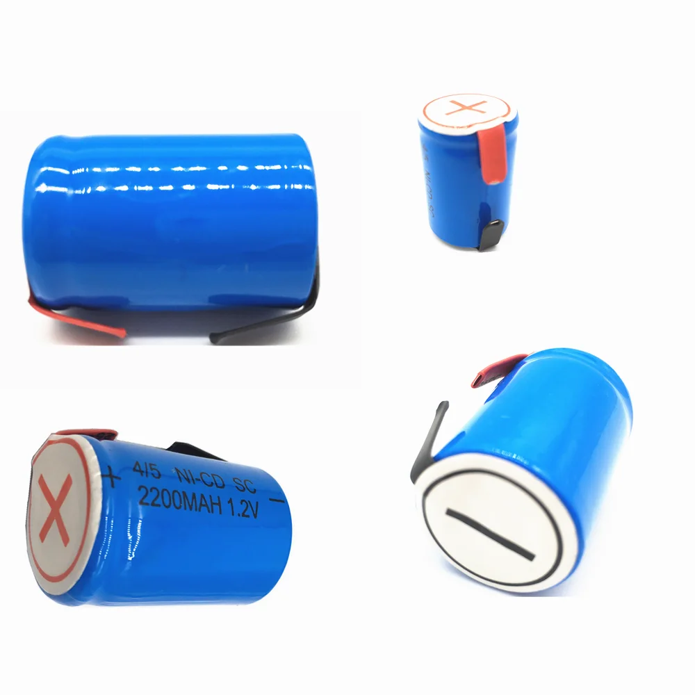 Batterie Rechargeable Ni-Mh, Cellule Bleue avec Onglet, 100% Original, 4/5 SubC Pad C, 1.2V, 2800mAh, 2-40 Pièces, Nouveau