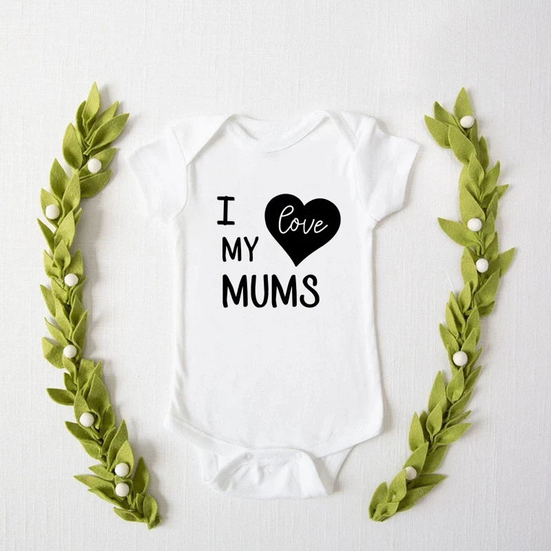 

Funny I Love My Mums Printed Newborn Bodysuits Cotton Short Sleeve Body Baby Boys Girls Onesies Rompers Toddler Outfits Clothes