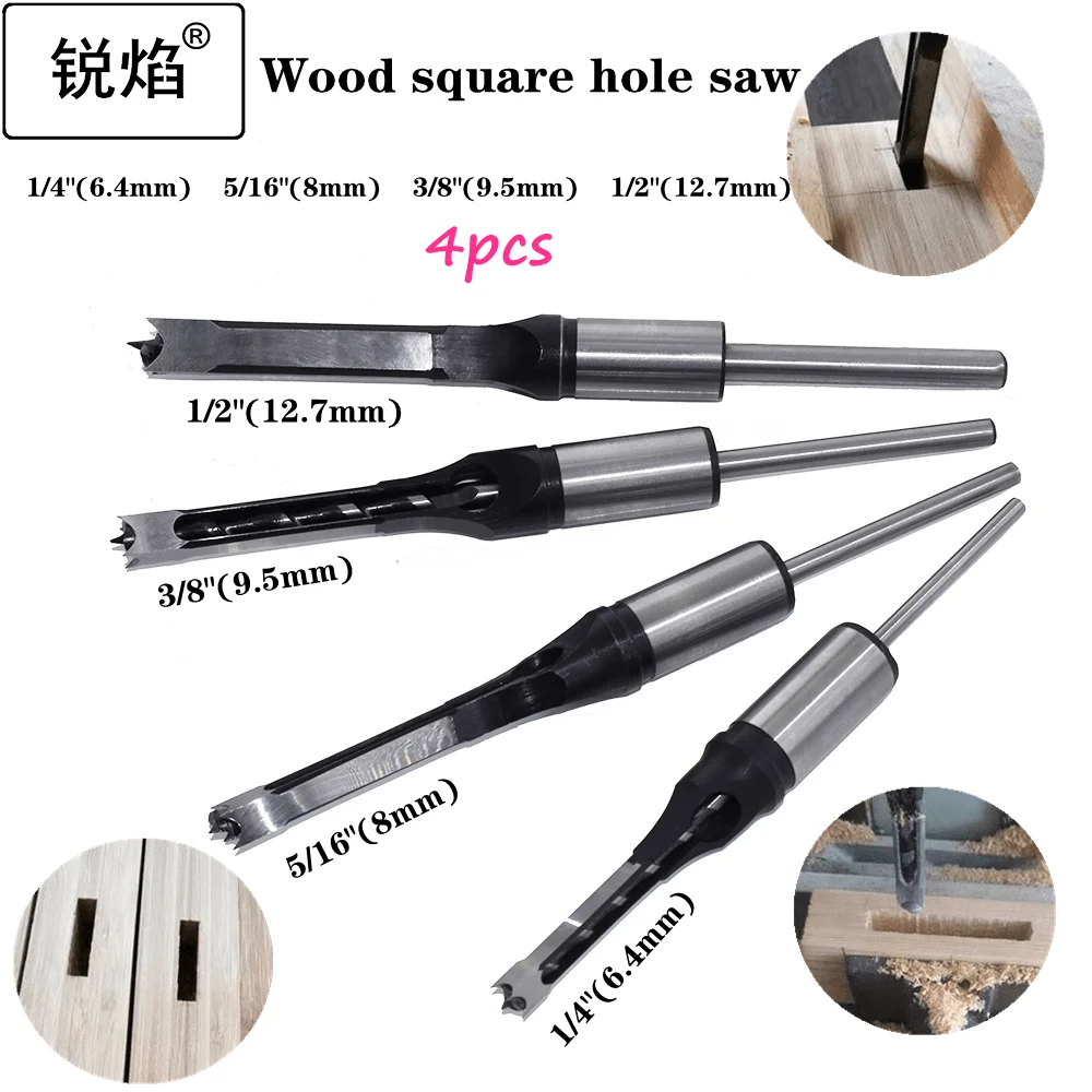 HSS Drill Bits Square Drill Bits Flush Chisel Drill  Hole Woodworking Drill Bit Tool Kit