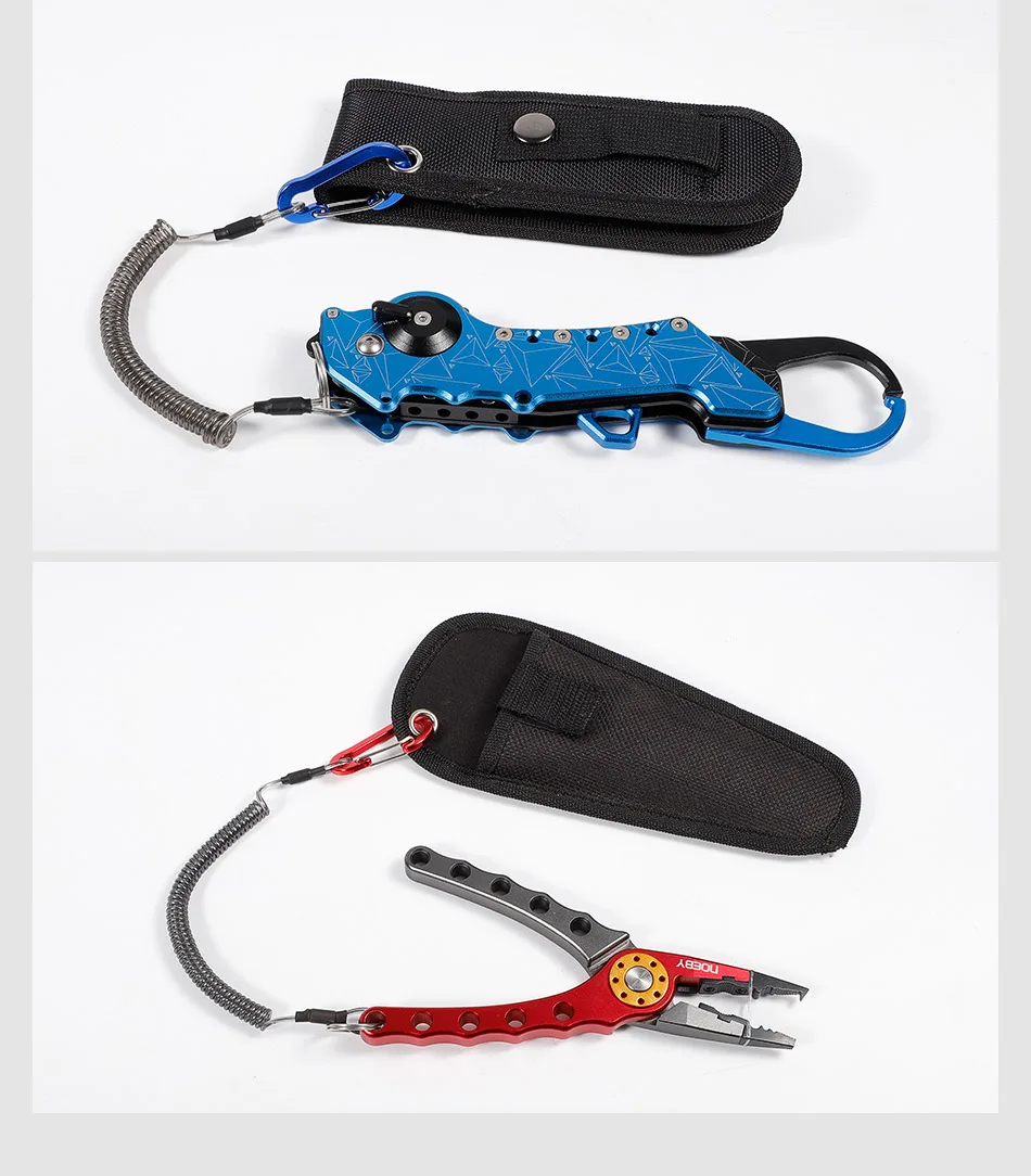 NOEBY-Heavy Duty Angel-Lanyard, Aluminium-Karabiner, gewickelt für Zangen, Lippengriff, Boot, Kajak-Angelgerät, 21 cm – Detail 8