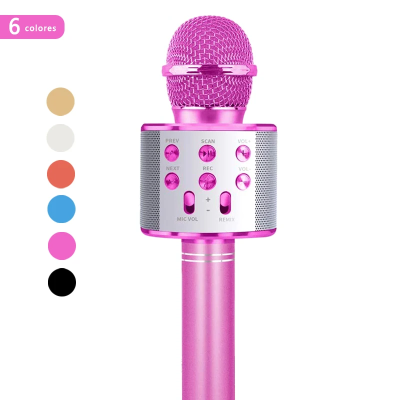 Handheld wireless microphone Bluetooth WS-858 for Karaoke USB player KTV Speaker record smart music