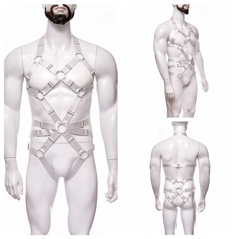 Fetish Gay Sexy Lingerie Men Body Harness Male Suspenders Jockstrap Underwea Bondage Chest Rope Thong Bodysuit Costume