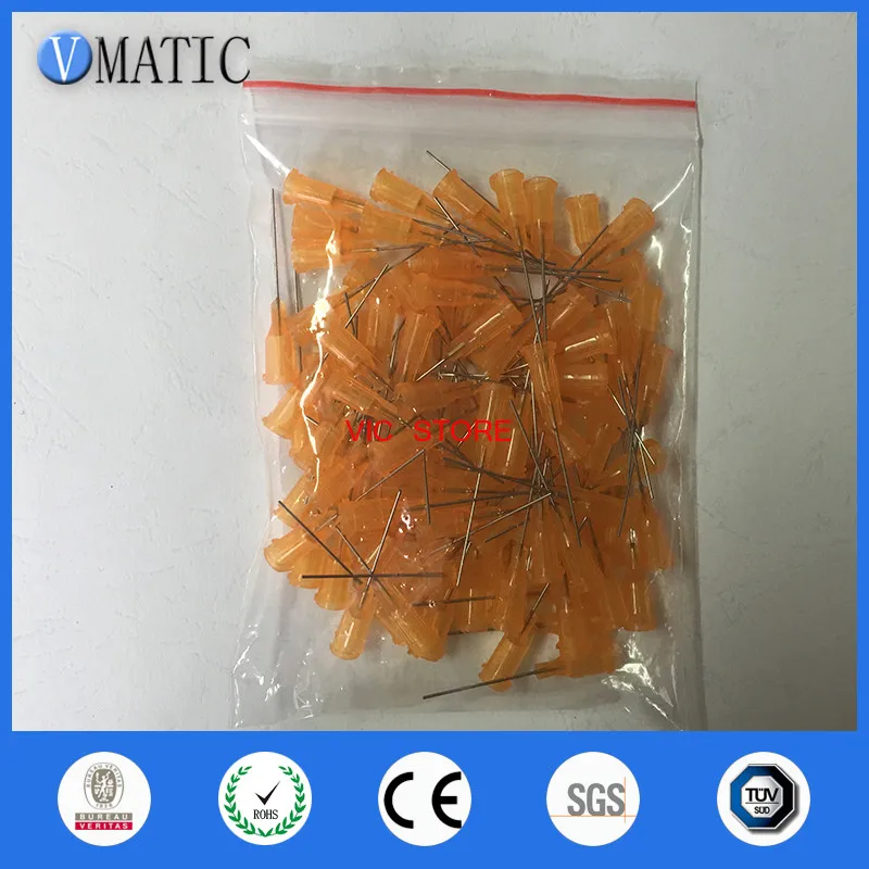 Free Shipping 100Pcs 1'' 1 Inch Glue Dispensing Needle 23G Aluminium Mount S.S Needle ,Tube Length 25.4mm(1