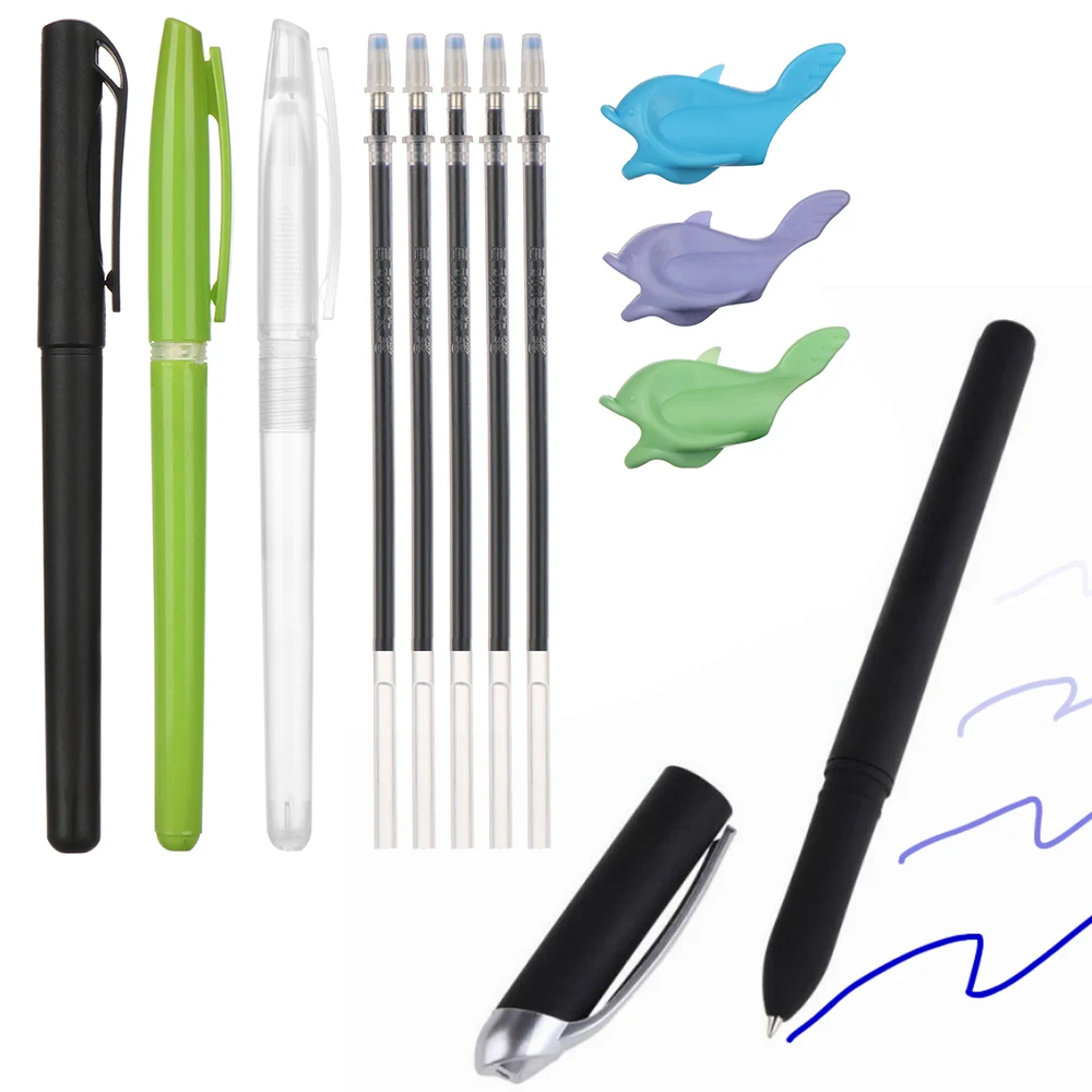 Automatic Fade Pen Kit Disappearing Refill Invisible Blue Ink Gel Magic Pens Calligraphy Board Handwriting practice Tools