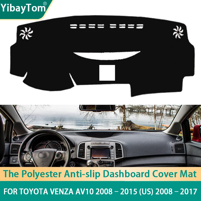 Anti-slip Polyester Anti-UV Car Dashboard Covers Mat Shade Cushion Pad Carpets For Toyota Venza AV10 2008-2015 USA Version