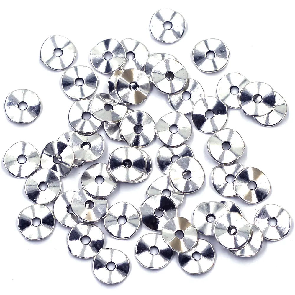 Spacer Beads Wave Pendant Earring Round Rondelles Tortuose Ring For Charms Bracelets Jewelry DIY Findings 9mm 100Pcs