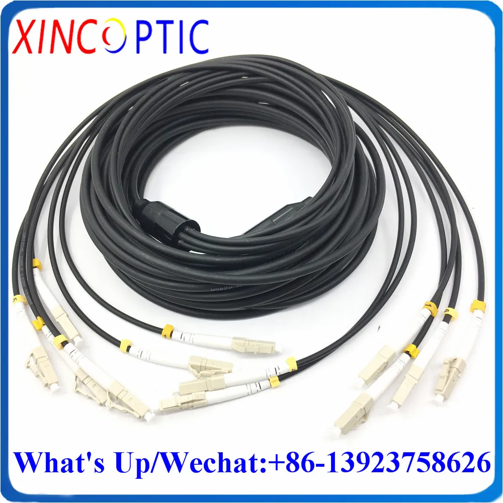 30m, 6 núcleo, mm, 50/125 30mtr 6c à prova dwaterproof água lc sc fc scupc 6f 4.5mm ao ar livre blindado lszh tpu fibra óptica cabos de remendo/ligações conector