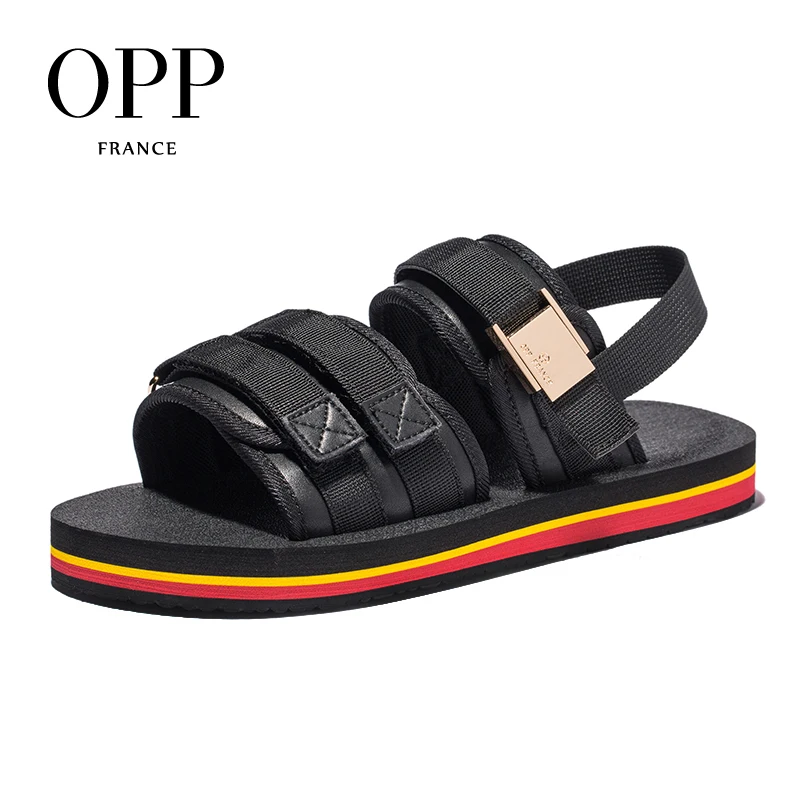 

OPP Summer Sandals Men Casual Soft Mesh Couple Beach Slippers Men Foam HooK&Loop berkenstocks sandals FR(Origin)