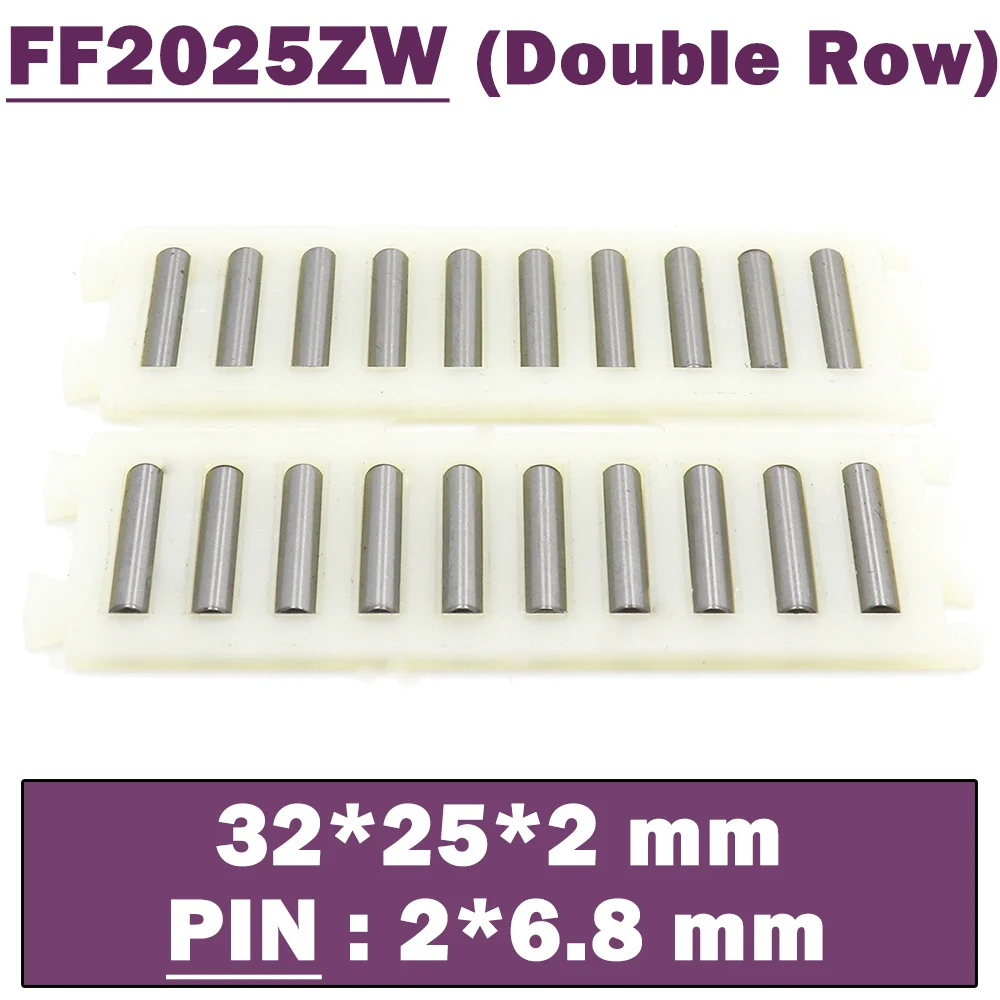 FF2025ZW Double Row 2*32*25 mm Linear Bearing Nylon Needle Roller Bearings ( 10 PCS ) FT2025ZW For Printing Machine Pin 2*6.8mm