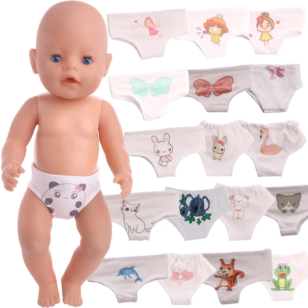 15 Cute Pattern Underwear Panties for American 18 Inch Girl Doll and 43 cm New Born Baby Doll Clothes Accessories Our Generation