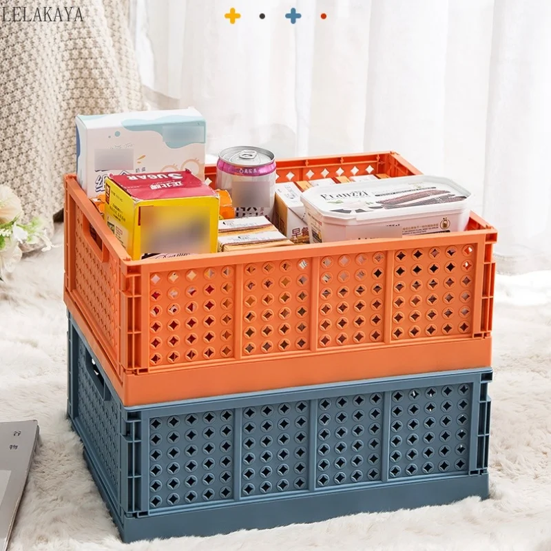 Foldable Storage Basket S/M/L Plastic Storage Box Desktop Holder Home Collapsible Crate Box For Daily Used Sundries Organizer